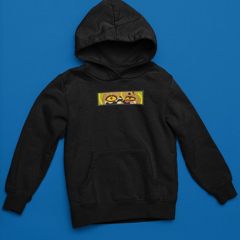 New- White&black Embroidered anime box hoodies